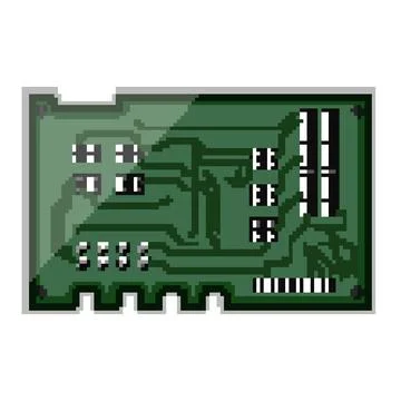 Electronic microcontroller pixel art vector illustration Illustrazione stock