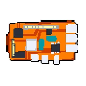 Electronic microcontroller pixel art vector illustration 스톡 일러스트