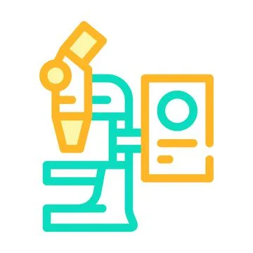Electronic microscope color icon vector illustration flat Stock Illustration
