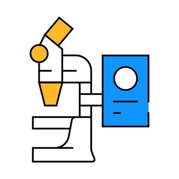 Electronic microscope flat icon color illustration 스톡 일러스트