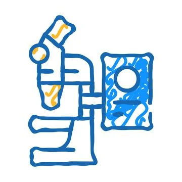 Electronic microscope flat icon doodle illustration 스톡 일러스트