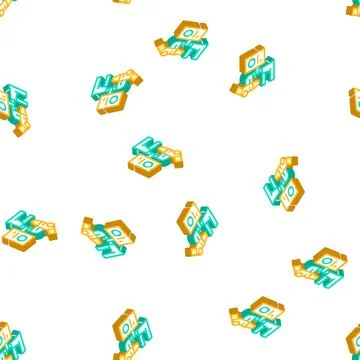 Electronic microscope isometric icon seamless pattern color Stock Illustration