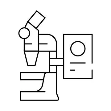 Electronic microscope line icon vector illustration flat Illustrazione stock