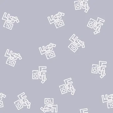 Electronic microscope line vector seamless pattern flat Stockillustratie