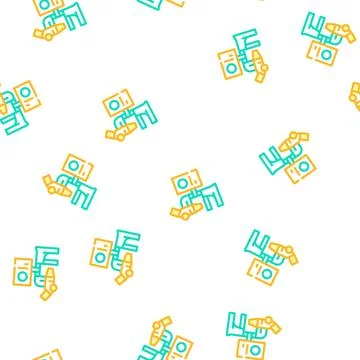 Electronic microscope vector seamless pattern flat Stockillustratie