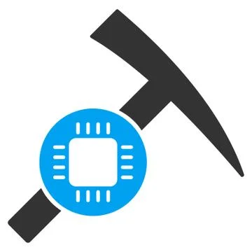 Electronic Mining Hammer Flat Vector Icon Stock Illustration