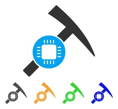 Electronic Mining Hammer Vector Icon 스톡 일러스트