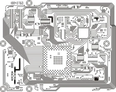 Electronic modern circuit board vector background Stock Illustration