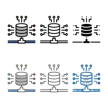 Electronic modern connection digital processing color icon vector Stock Illustration