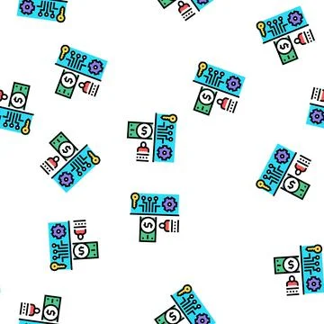 Electronic money security vector seamless pattern Stock Illustration