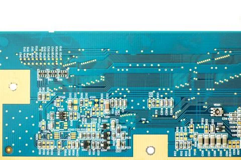 Electronic motherboard and isometric processor and microchip Stock Photos