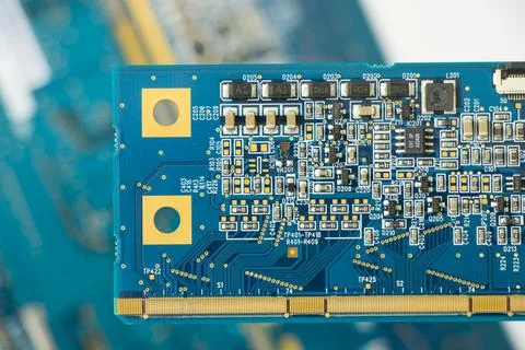 Electronic motherboard and isometric processor and microchip 스톡 사진