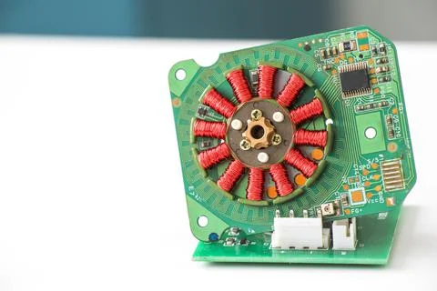 Electronic motherboard and isometric processor microchip 스톡 사진