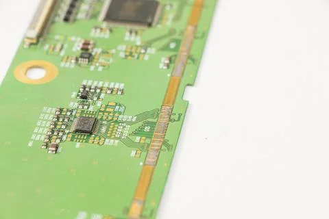 Electronic motherboard, isometric processor microchip Stock Photos