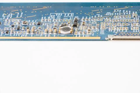 Electronic motherboard, isometric processor microchip 写真素材