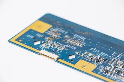 Electronic motherboard, isometric processor microchip 写真素材