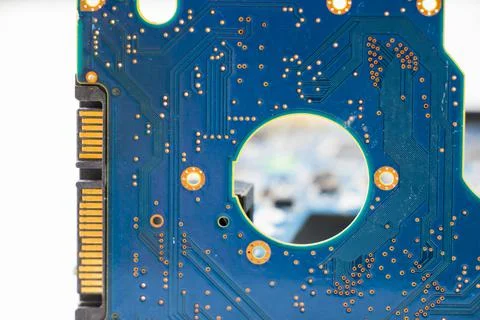 Electronic motherboard, isometric processor microchip 写真素材