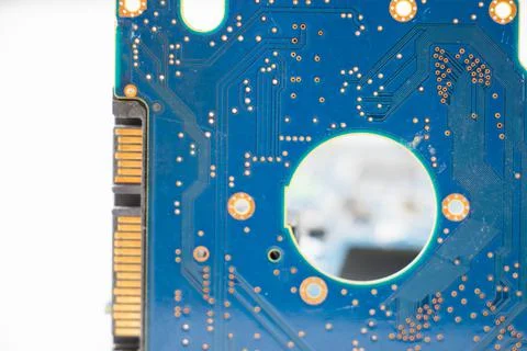 Electronic motherboard, isometric processor microchip 写真素材