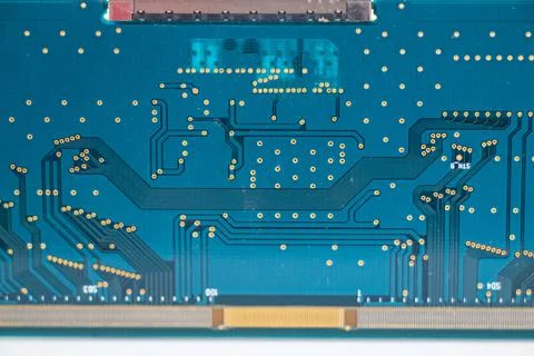 Electronic motherboard, isometric processor microchip Stockfoto's