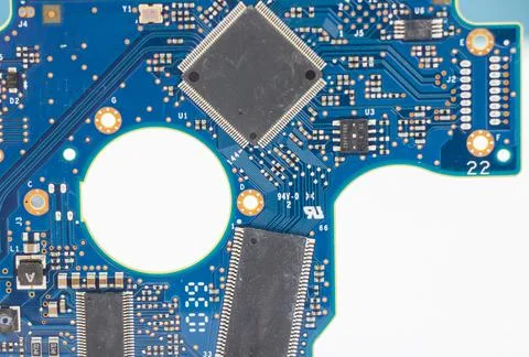 Electronic motherboard, isometric processor 写真素材