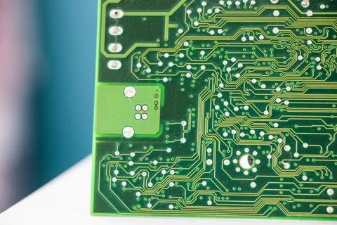 Electronic motherboard, isometric processor Stockfoto's