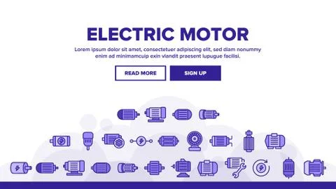 Electronic Motor Tool Landing Header Vector イラスト素材