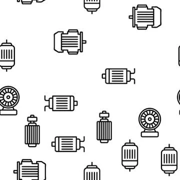 Electronic Motor Tool Vector Seamless Pattern イラスト素材