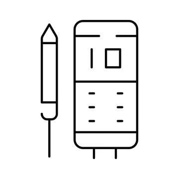 Electronic multimeter measuring device with test probe Stock Illustration