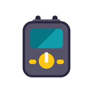Electronic multimeter showing electrical voltage value on screen Stock Illustration