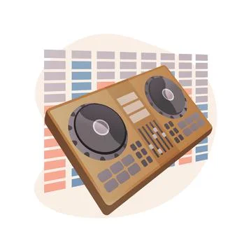 Electronic music abstract concept vector illustration. Illustrazione stock