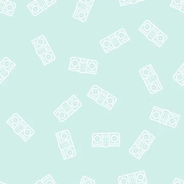Electronic music line vector seamless pattern Stock Illustration