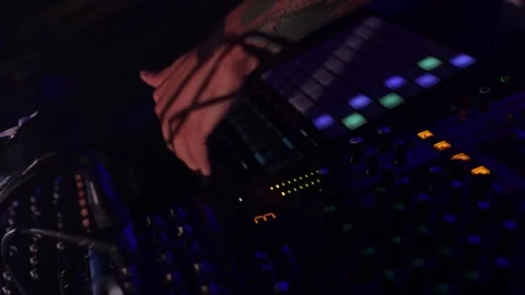 Electronic Music Performance with LED Pad Controller Stock Footage 316962835