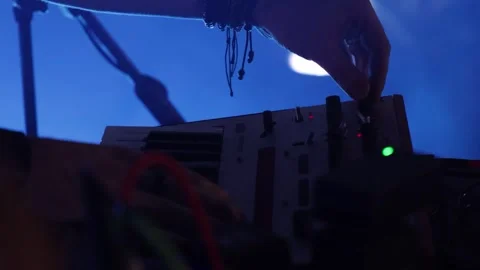 Electronic Music Performance with LED Pad Controller Stock Footage 316963333