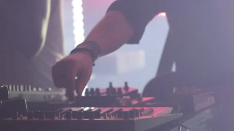 Electronic Music Performance with LED Pad Controller Stock Footage 316963982