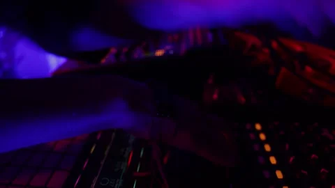 Electronic Music Performance with LED Pad Controller Stock Footage 316966618