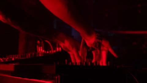 Electronic Music Performance with LED Pad Controller Stock Footage 316967550