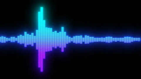 Electronic Music Sound Wave Visualization, Two-Sided Graph With Neon Light Stock Footage 148995908