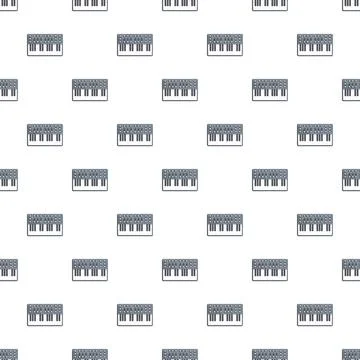 Electronic music synthesizer keyboard pattern creating background texture Stock Illustration