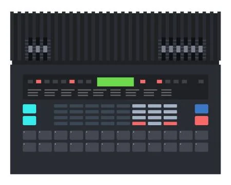 Electronic musical instrument drum machine Musician flat icon vector isolated. Illustrazione stock