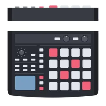 Electronic musical instrument rhythm computer Musician vector icon flat isolated Stock Illustration