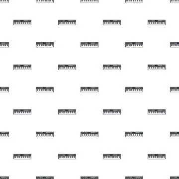 Electronic musical keyboard controller studio equipment pattern Stock Illustration