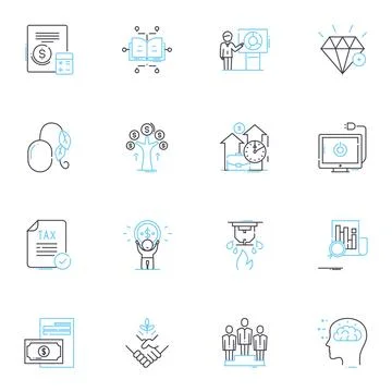 Electronic my linear icons set. Advanced, Innovative, Futuristic, Interactive Stock Illustration