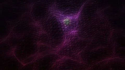 Electronic Neural Network - Abstract Motion Background. Flying across a neuron Stock Illustration