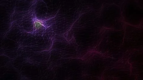 Electronic Neural Network - Abstract Motion Background. Flying across a neuron Stock Illustration