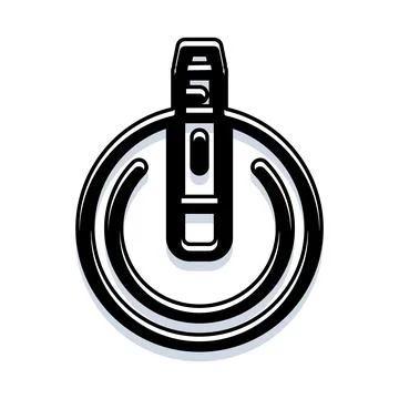 Electronic nicotine delivery system on power button logo Stock Illustration