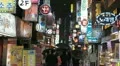 Electronic by night, Seoul Neon Street, Asian Shopping, Shoppers in South Korea HD Footage