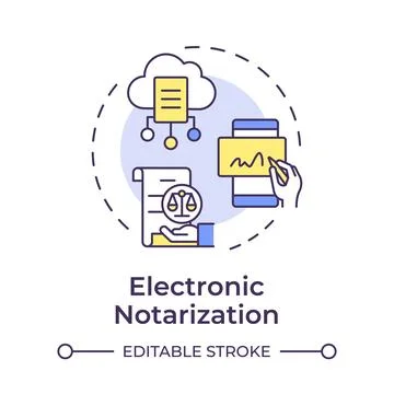Electronic notarization multi color concept icon Stockillustratie