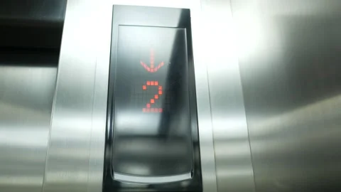 Electronic number display on screen in a lift Stock Footage 204995112