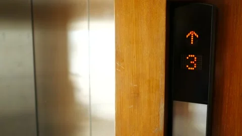 Electronic number display on screen in a lift Stock Footage 210531010