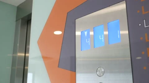 Electronic number display on screen in a lift Stock Footage 224911408